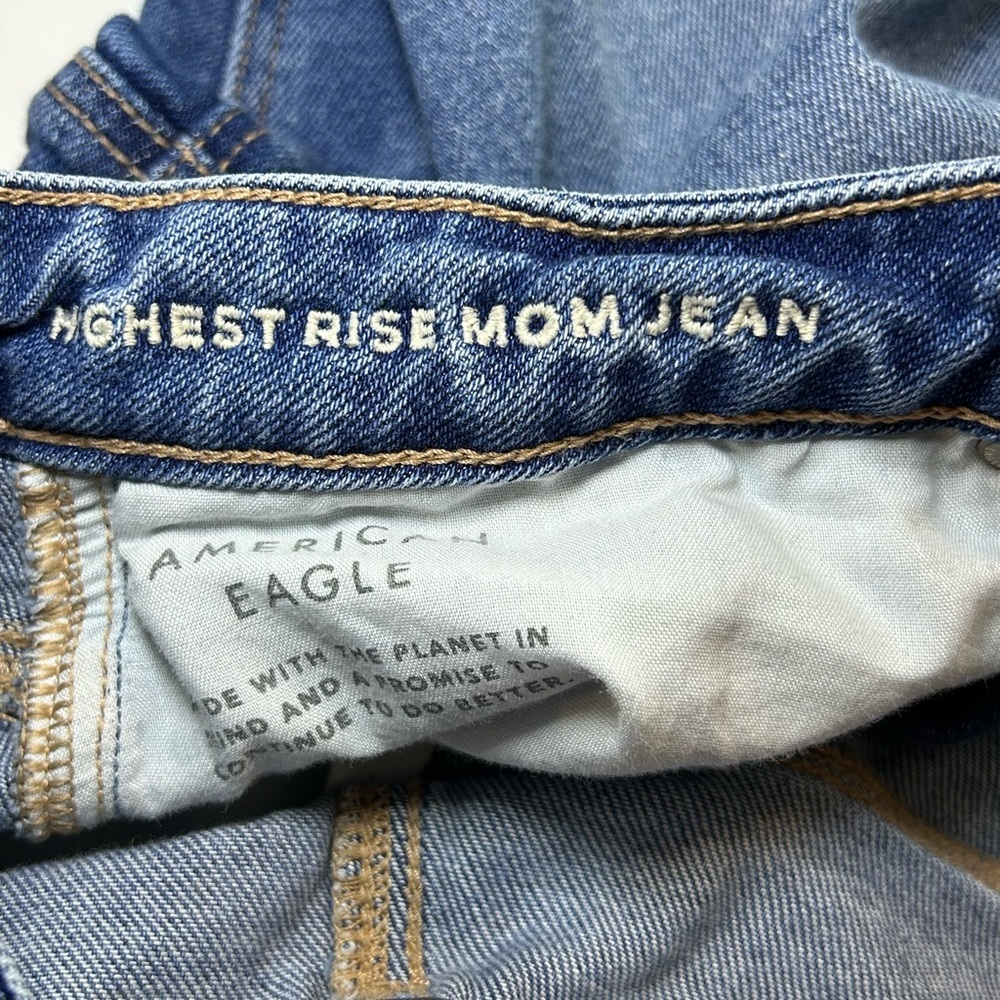 American Eagle highest rise mom Jeans size 6 regular high waist stretch denim - Picture 12 of 12
